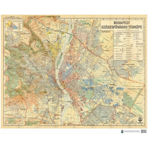 Budapest Székesfőváros térképe (1934)